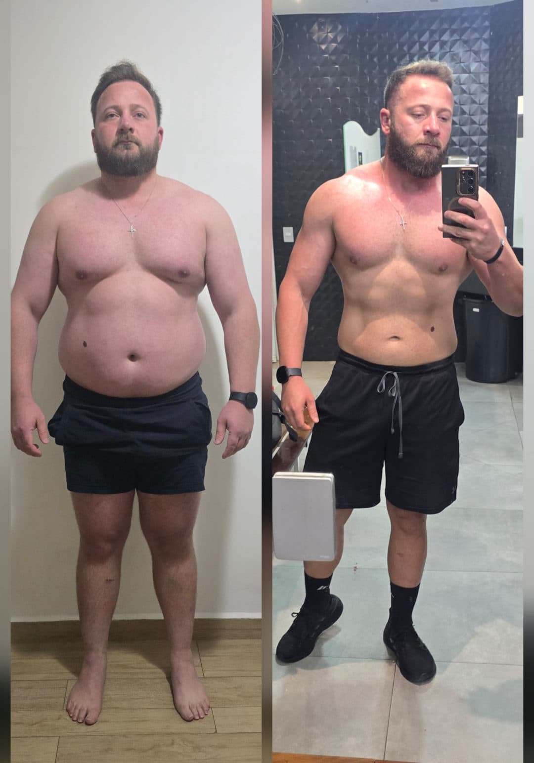Antes e depois de Rafael Marchewski: de 128 kg a 94 kg